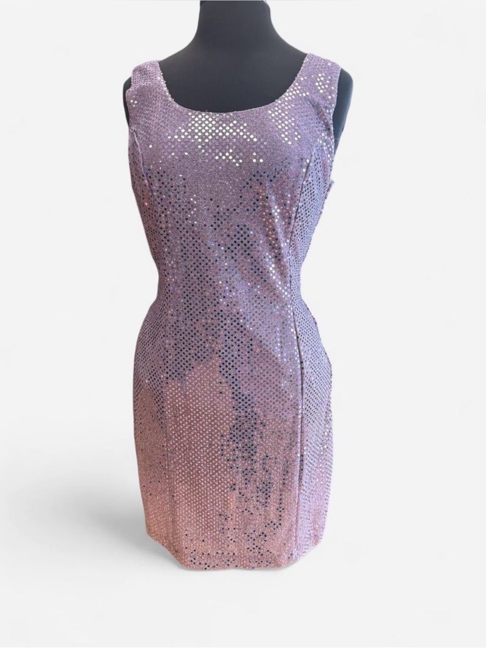 Sleeveless Lavender Sequin Sheath Dress